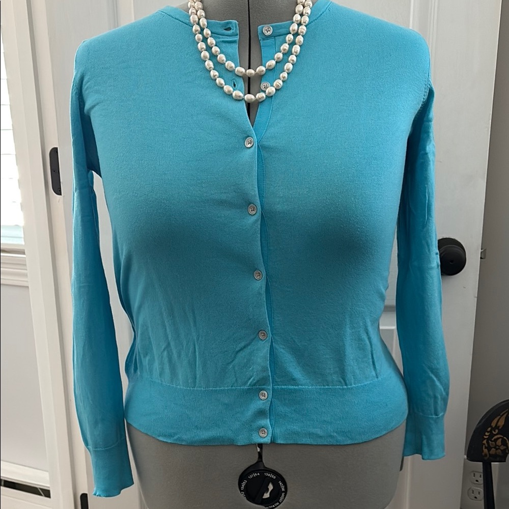 Blue Button-Up Cardigan